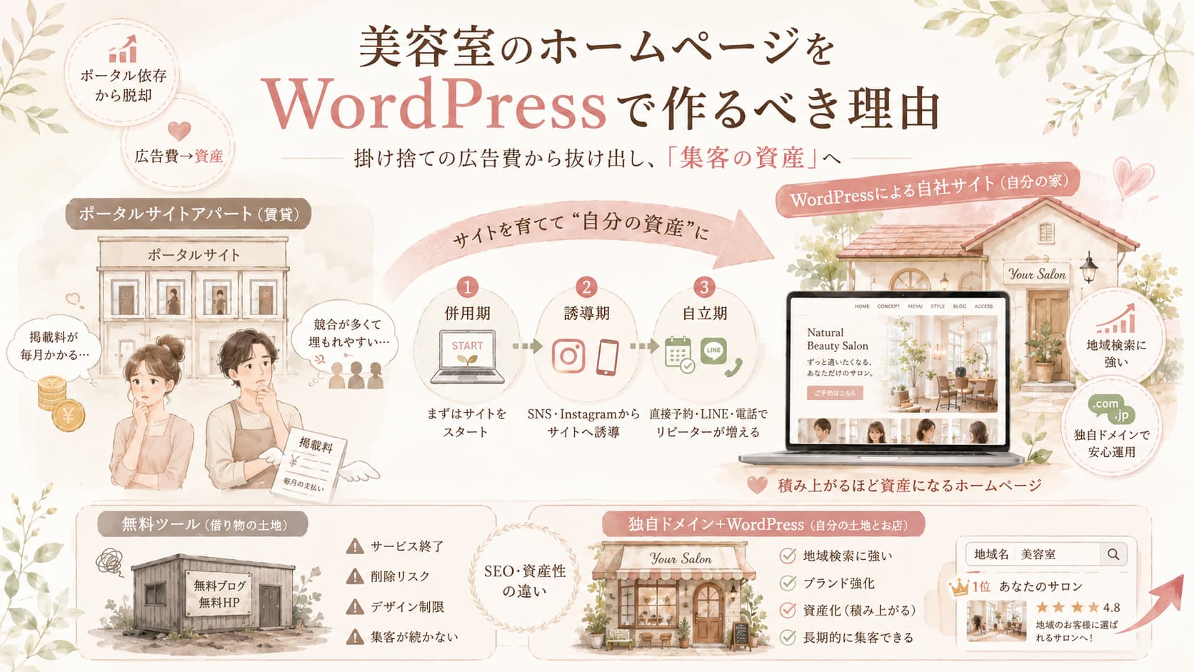 美容室ホームページをWordPressで作り広告費依存から脱却して集客資産に育てる理由