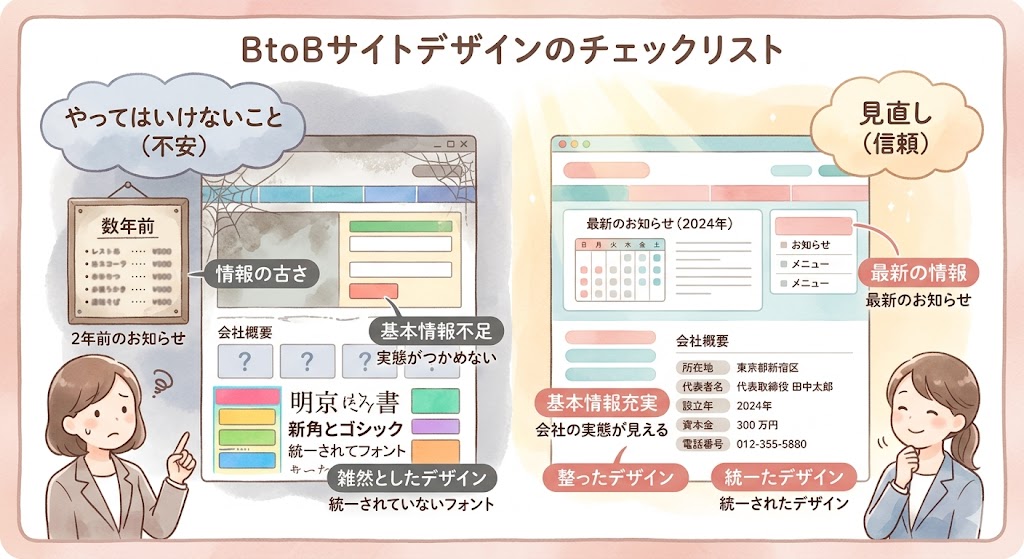 複数のビジネスパーソンが会議室でコーポレートサイトを確認している様子