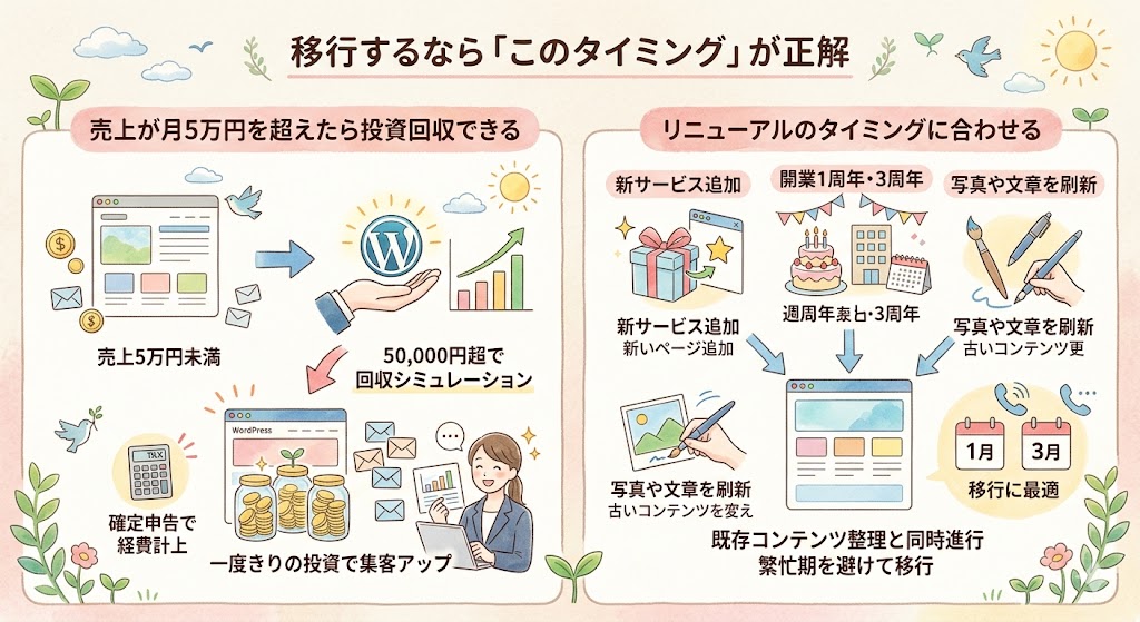 移行の最適なタイミングを示すロードマップのイメージ