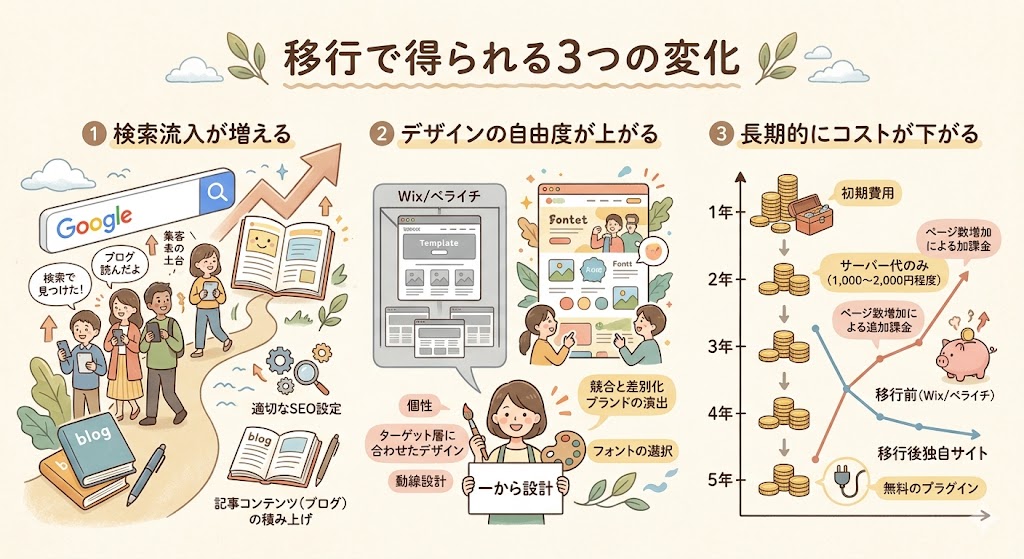 WordPressへ移行後のビジネス成長イメージ