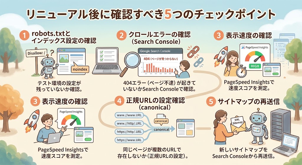 公開後にGoogle Search Consoleでエラーをチェックしているイメージ