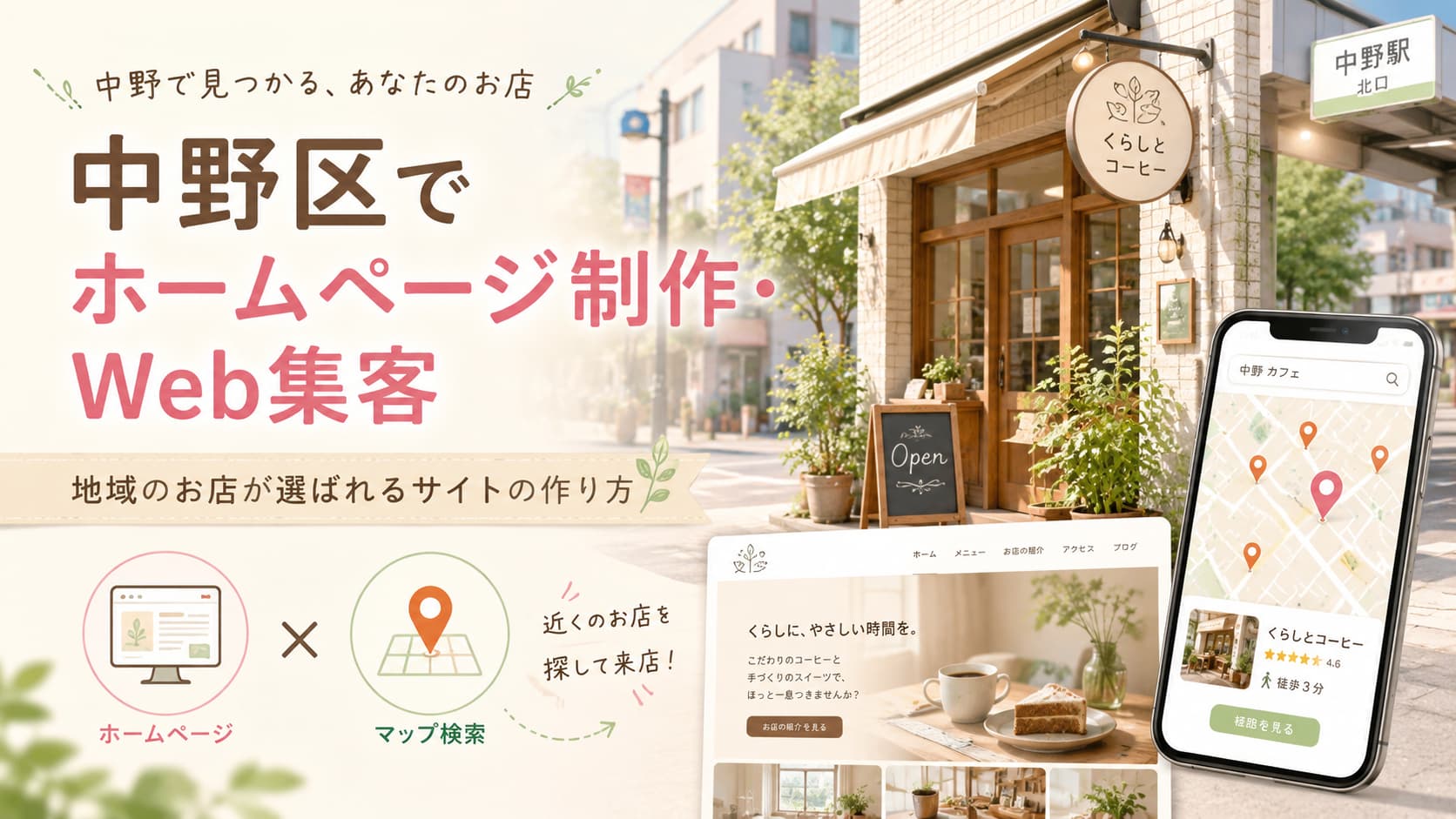 中野区の店舗向けにホームページ制作とWeb集客の重要性を伝えるサムネイル画像