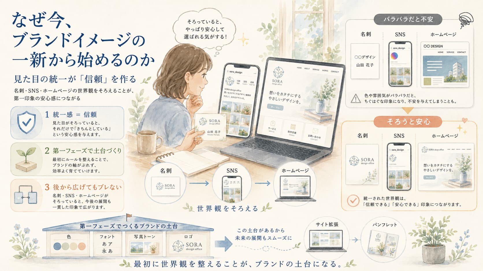 SNS・ホームページのブランドイメージを統一し、企業の信頼感を高める方法