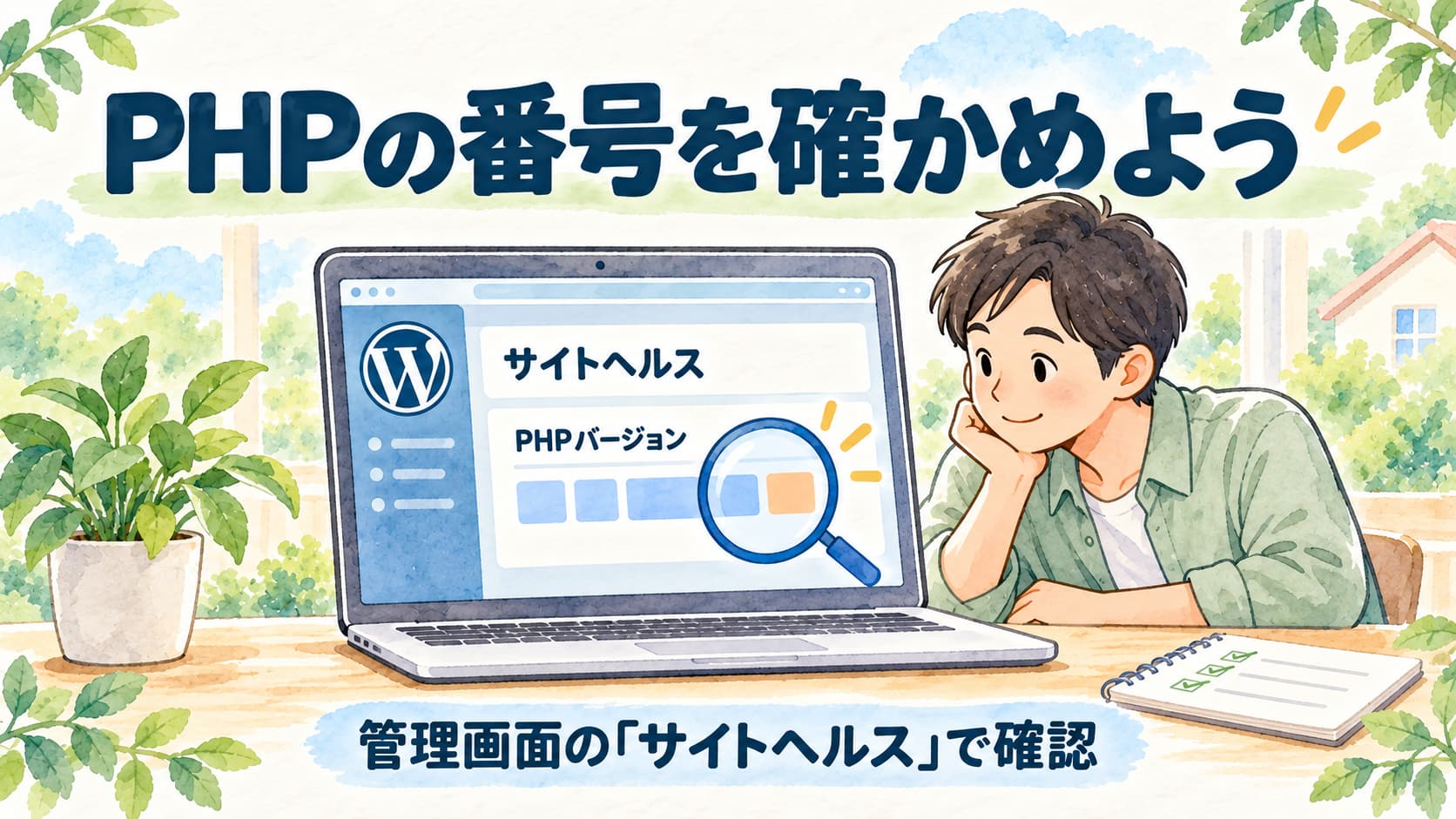 WordPressのサイトヘルスでPHPバージョンを確認する様子