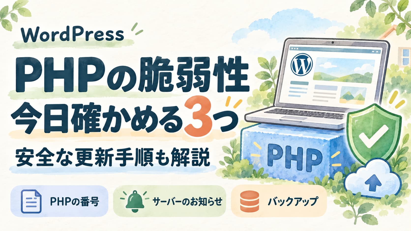 WordPressのPHP脆弱性対策で確認する3項目と安全な更新手順